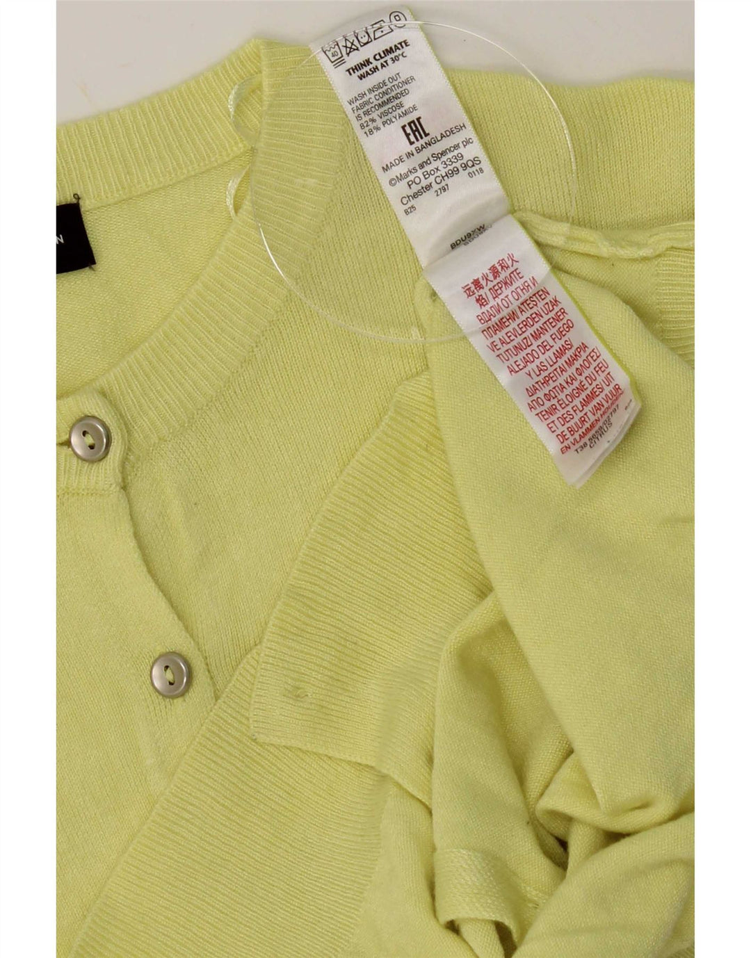 Marks & Spencer Damen-Cardigan-Pullover UK 12 Mittelgelbe Viskose