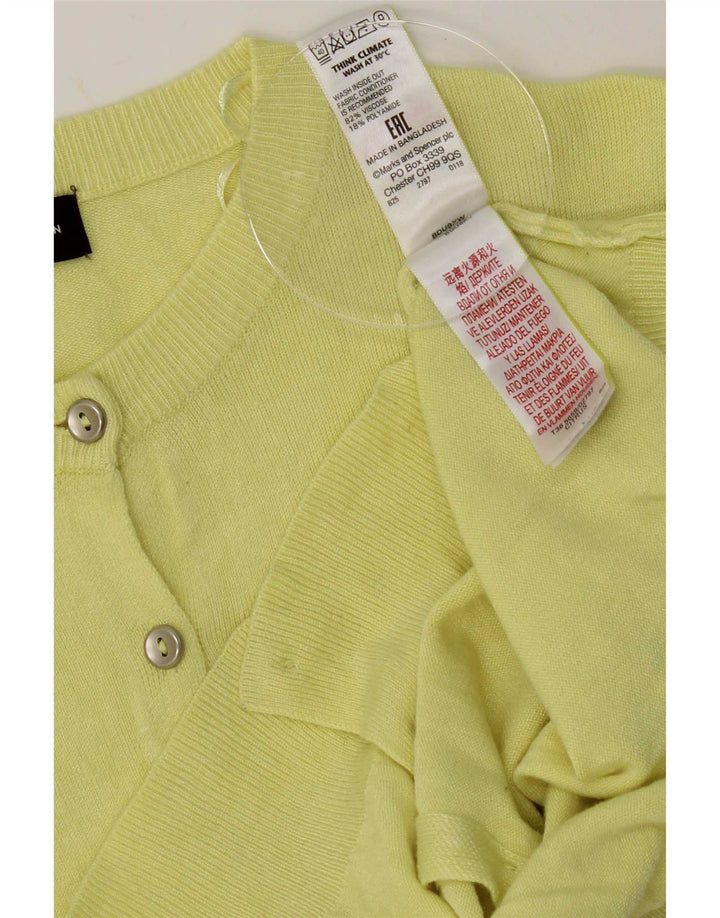 Marks & Spencer Damen-Cardigan-Pullover UK 12 Mittelgelbe Viskose