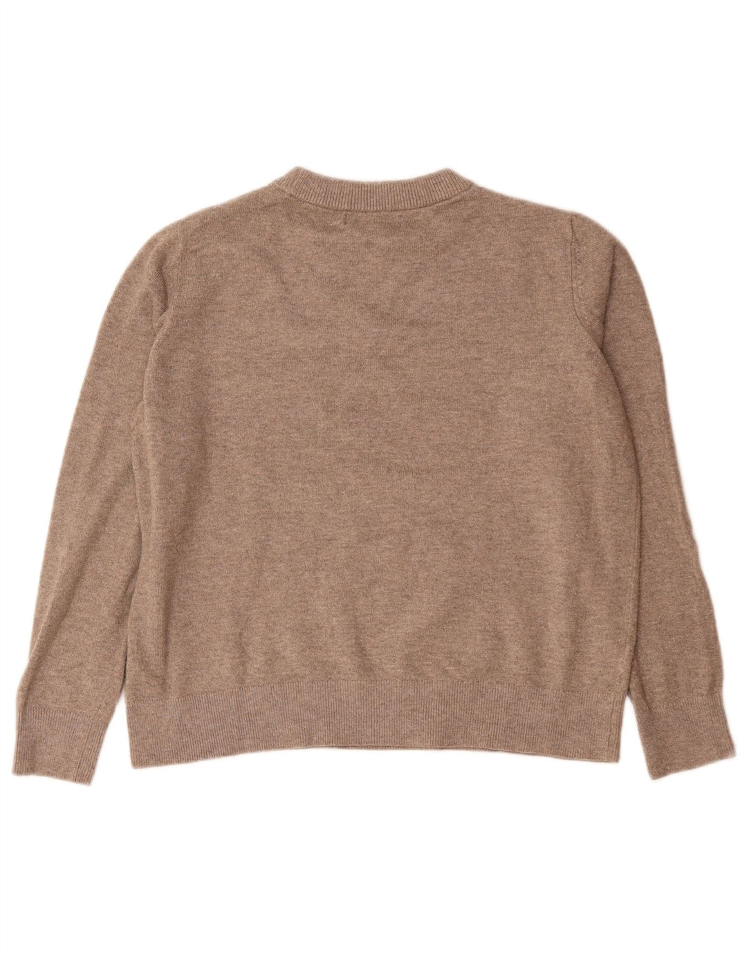 Marks & Spencer Damen-Pullover mit Rundhalsausschnitt, UK 14, Mittelgrau, Polyester
