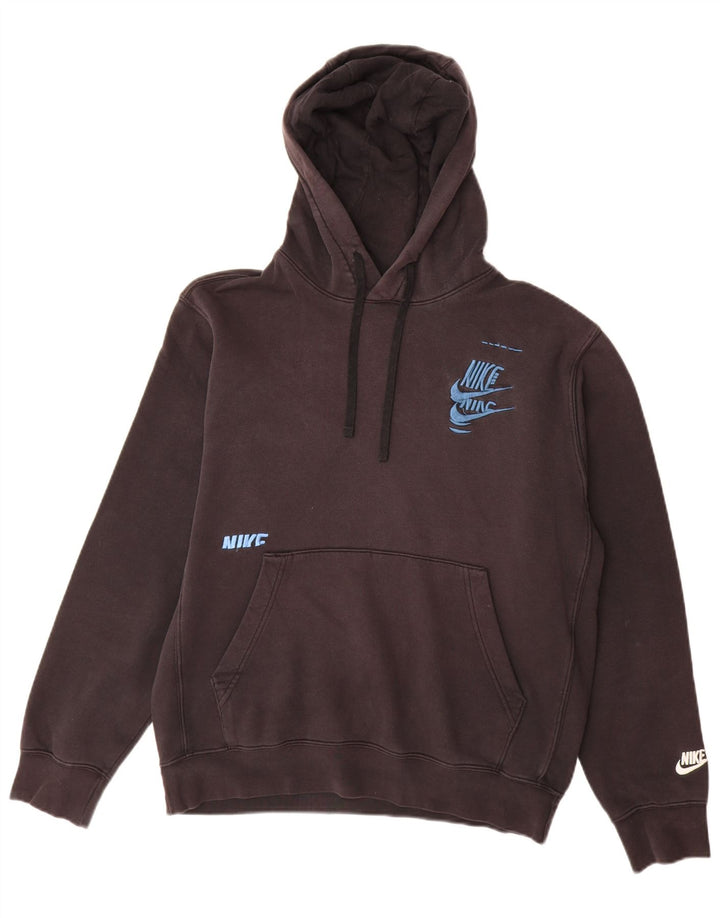 Nike Herren-Hoodie-Pullover aus mittelschwarzer Baumwolle