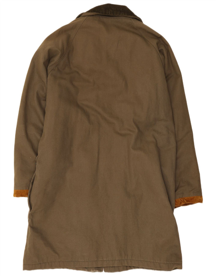 Zip Damen Übergroßer Dufflecoat UK 18 XL Khaki Baumwolle