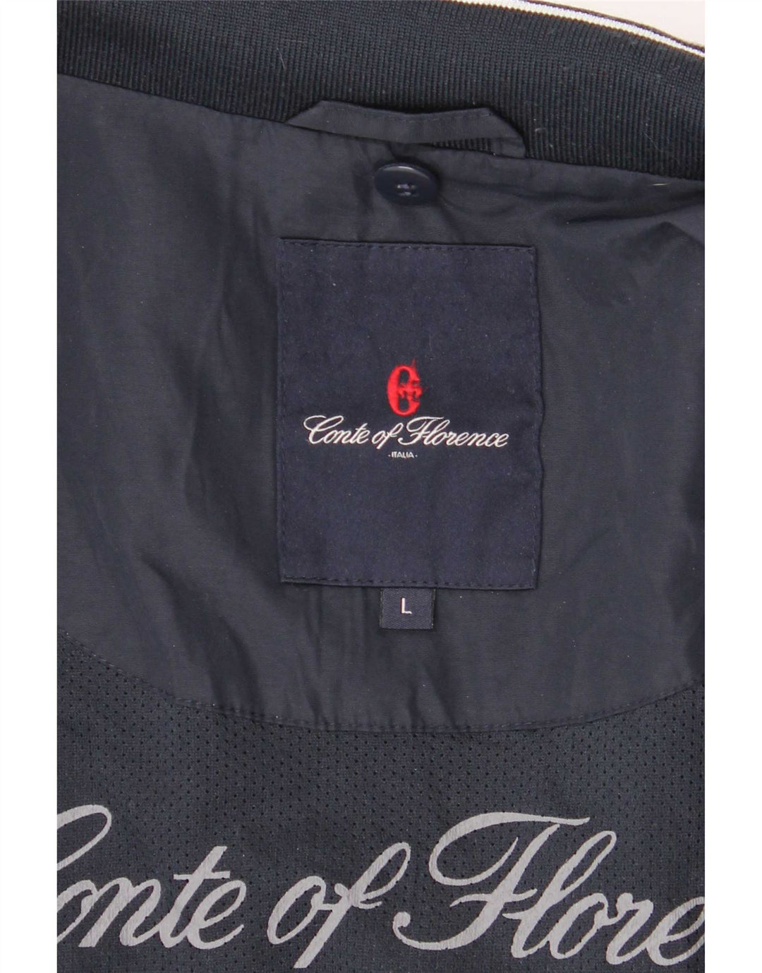 Conte of Florence Herren-Trainingsanzug-Oberteil, große Jacke aus marineblauem Polyester