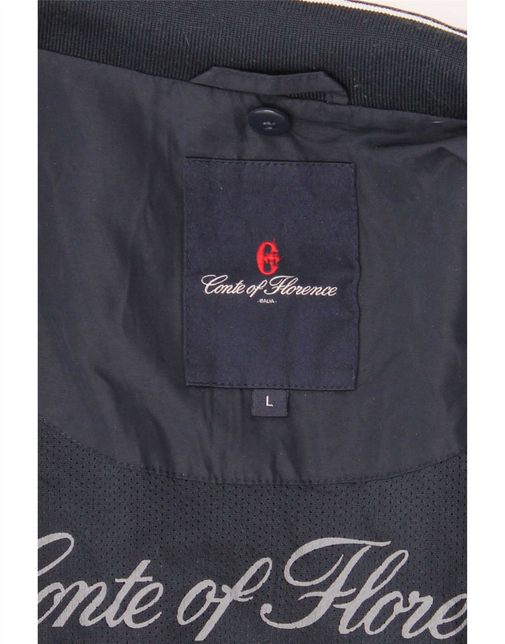 Conte of Florence Herren-Trainingsanzug-Oberteil, große Jacke aus marineblauem Polyester