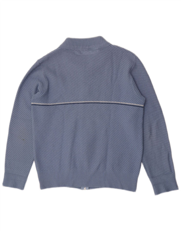 Vintage Herren Cardigan Pullover Mittelblau gestreift