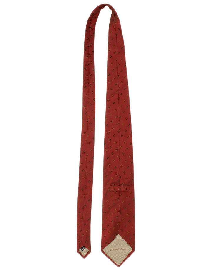 Ermenegildo Zegna Herren-Krawatte, Einheitsgröße, rot, geometrisch, Seide, klassisch