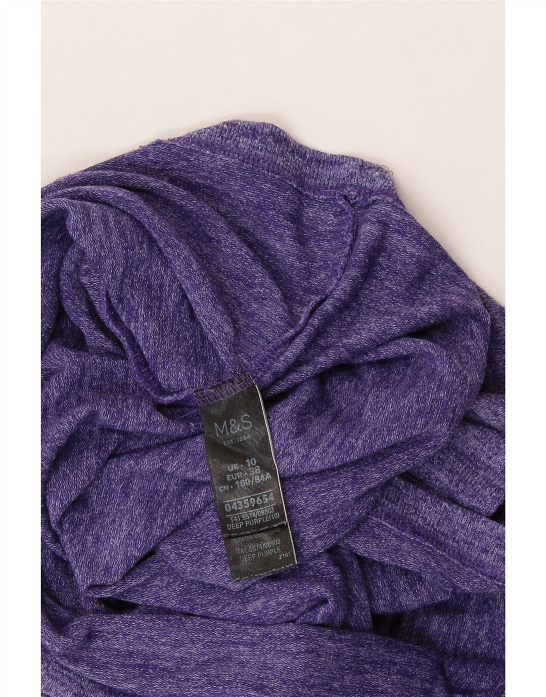 MARKS & SPENCER Womens T-Shirt Top UK 10 Small Purple Viscose Vintage Marks & Spencer and Second-Hand Marks & Spencer from Messina Hembry 