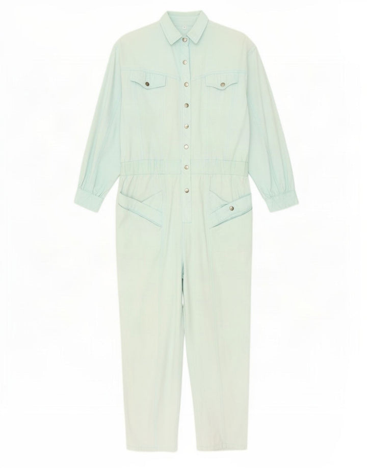 Vintage Damen-Overall mit langen Ärmeln, übergroß, EU 38, Mittelblau