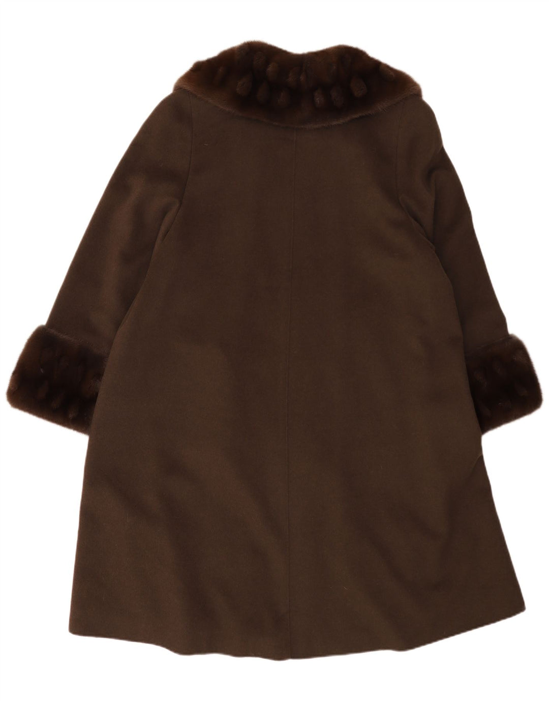 VINTAGE Damen Übergroßer Mantel UK 14 Große Khaki-Wolle