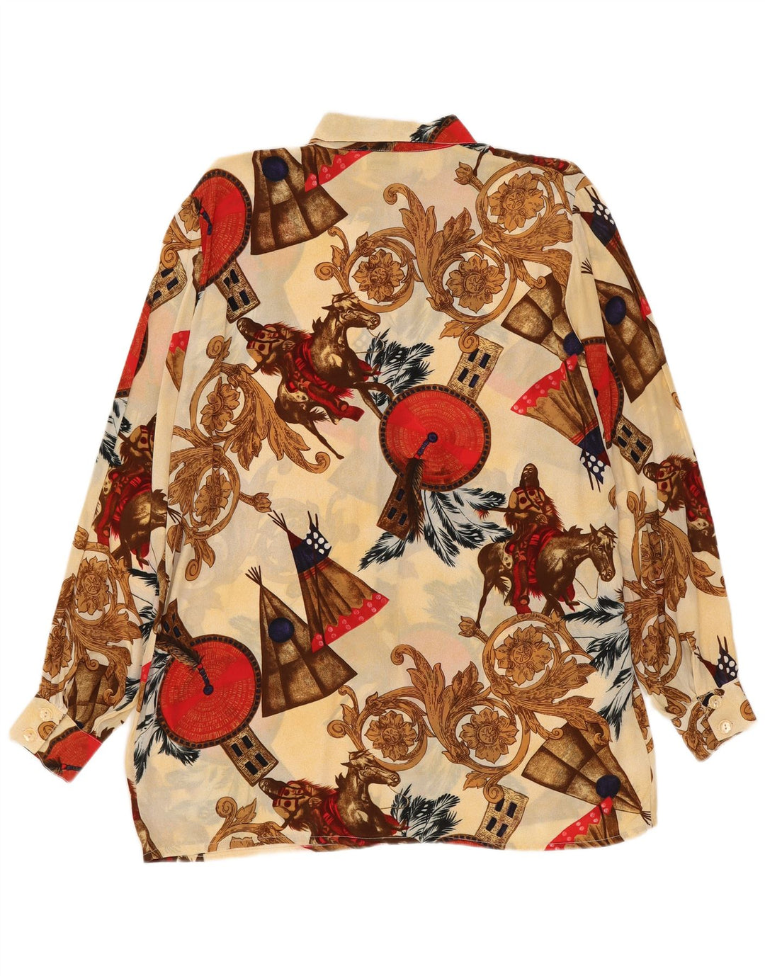 Swish Damen Longline-Hemdbluse mit abstraktem Muster UK 10 Small Beige