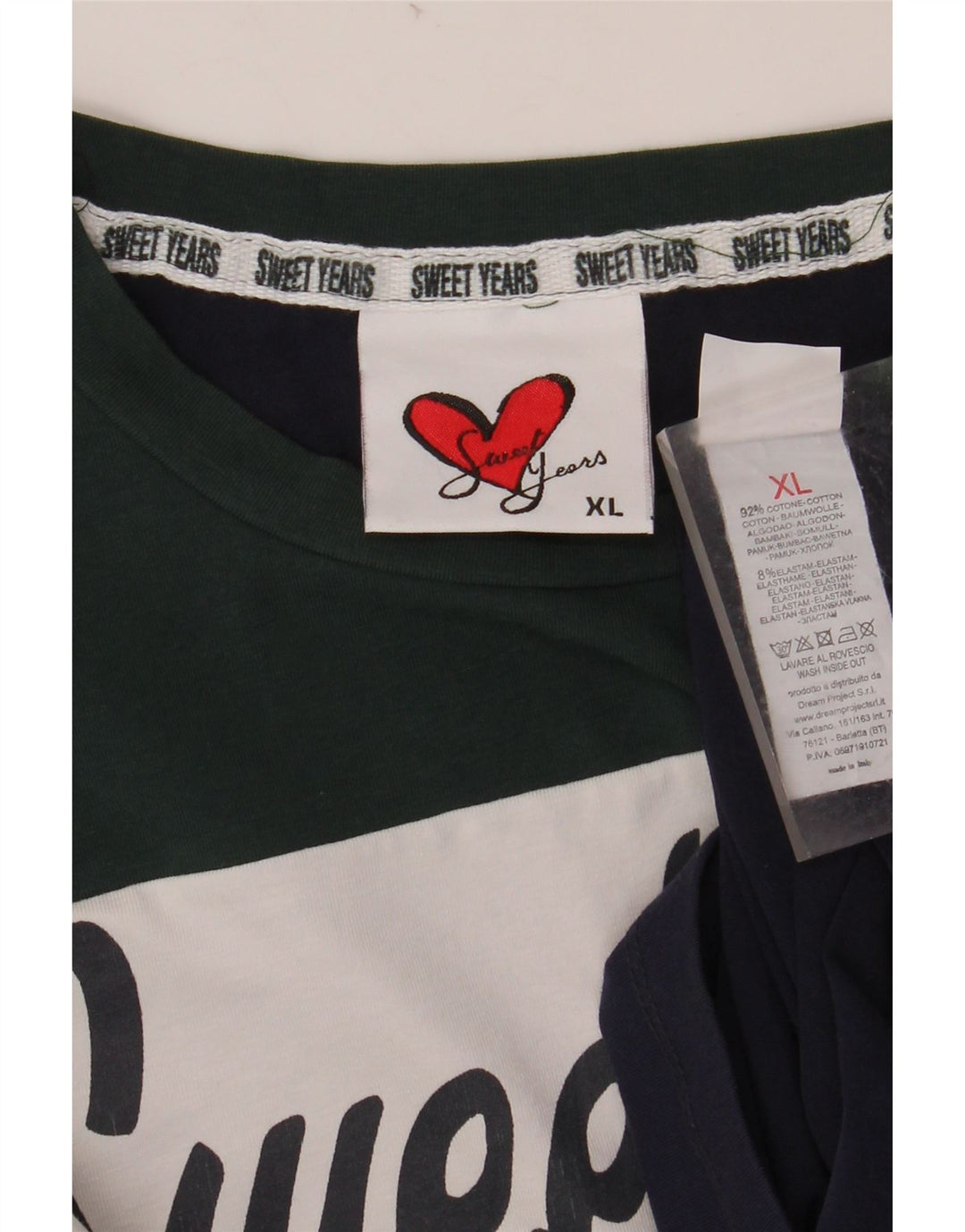 SWEET YEARS Damen Grafik-Top, langärmlig, UK 18, XL, Marineblau, Farbblock