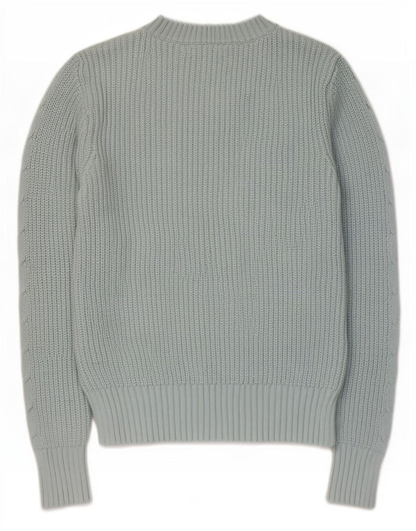 Marks & Spencer Damen-Pullover mit Rundhalsausschnitt, Gr. 6, XS, Blau, Baumwolle