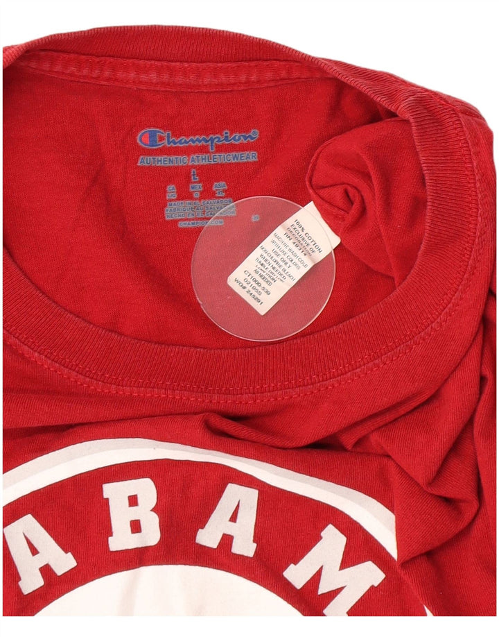 Champion Herren-T-Shirt mit Grafik, Größe L, aus roter Baumwolle