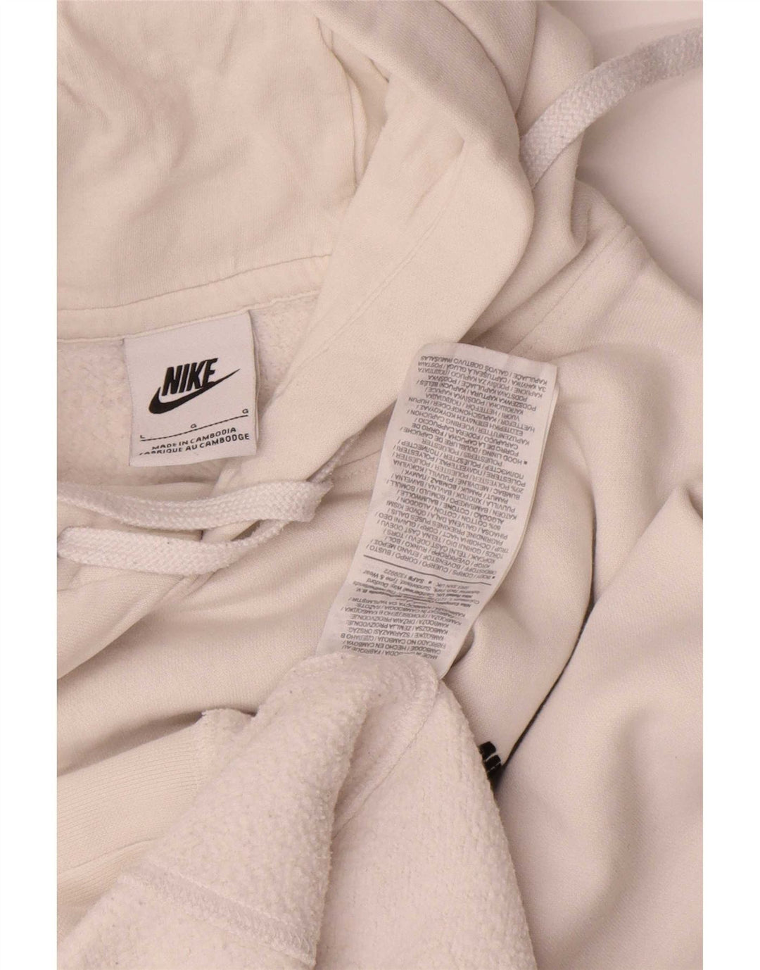 Nike Herren Kapuzenpullover, groß, aus weißer Baumwolle