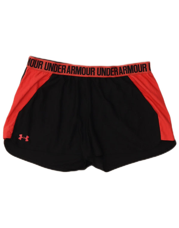 Under Armour Damen Heat Gear Sport Shorts UK 18 XL Schwarz Farbblock