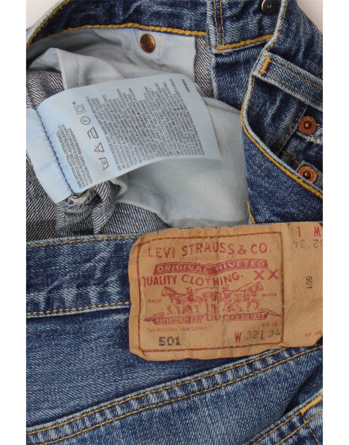 Levi's Herren 501 Straight Jeans W32 L34 Blaue Baumwolle