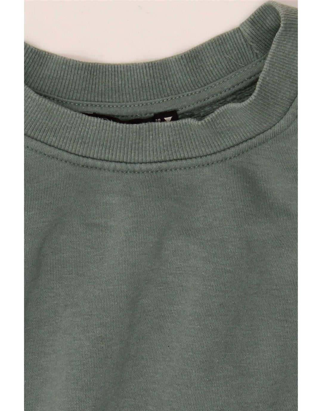 Zara Damen Crop Oversized Sweatshirt Pullover UK 14 Mittelgrüne Baumwolle