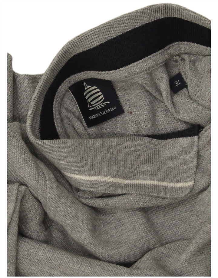 MARINA YACHTING Damen Langarm-Poloshirt UK 14 Mittelgrau meliert