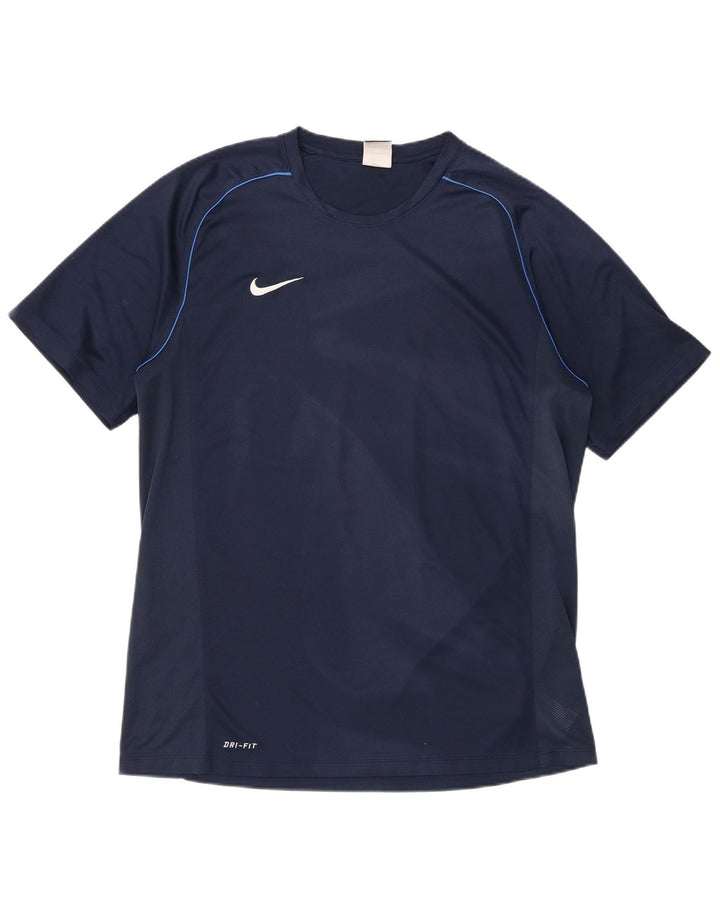 Nike Herren Dri Fit T-Shirt Top XL Marineblau Polyester