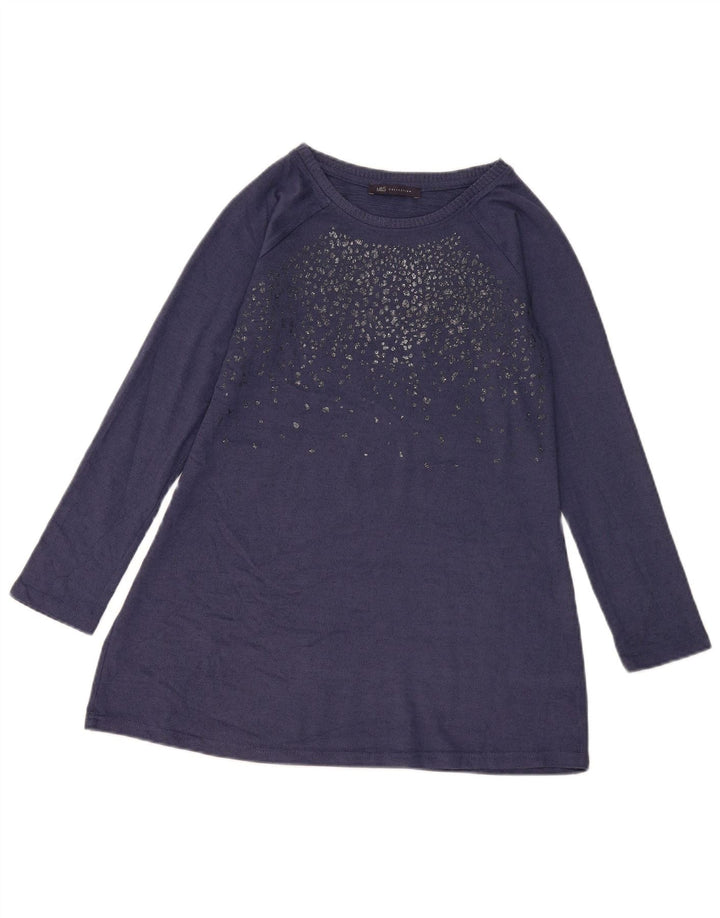 Marks & Spencer Damen Langarm-Tunika-Oberteil UK 10 Small Marineblau