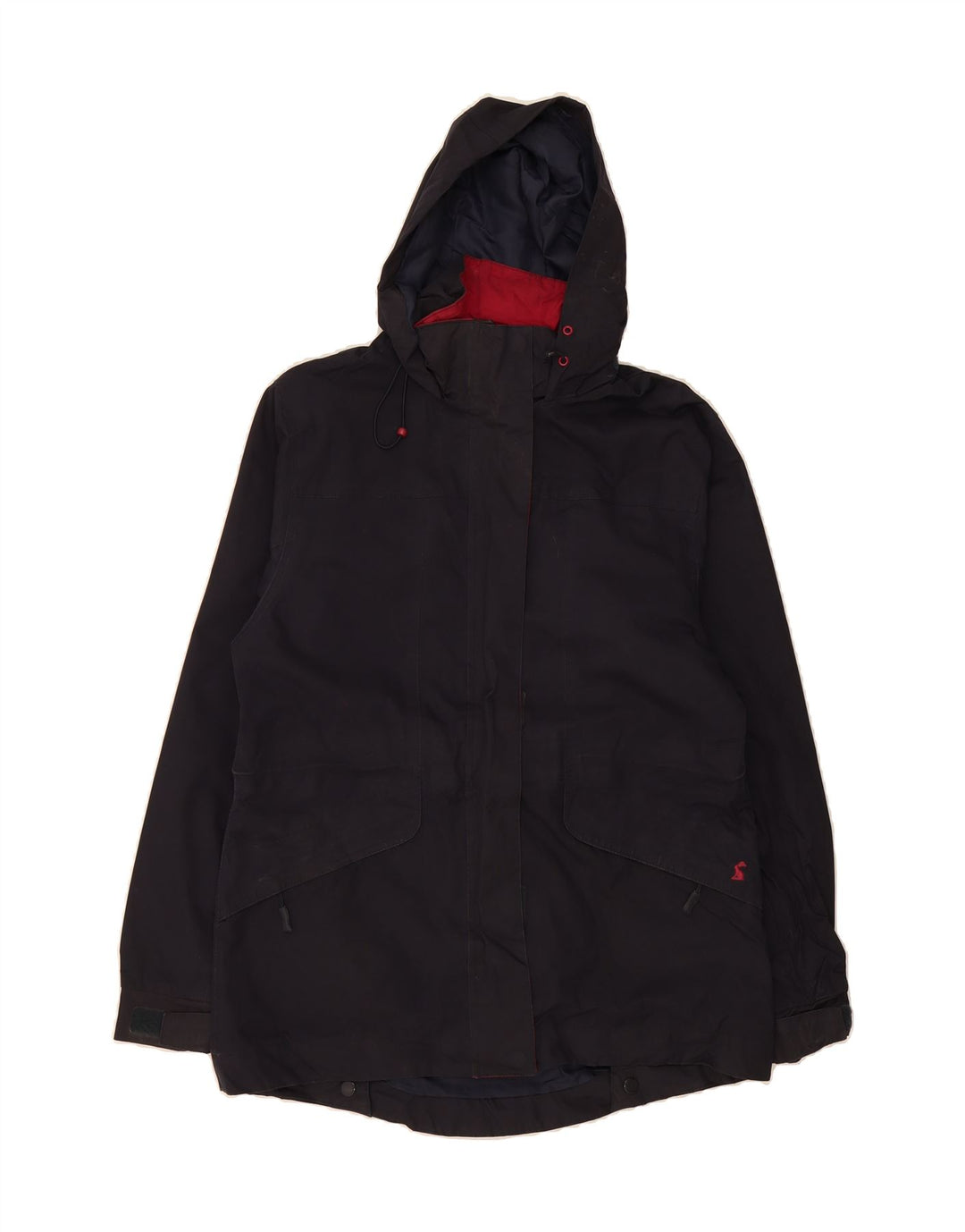 JOULES Womens Hooded Rain Jacket UK 10 Small Navy Blue Polyester Vintage Joules and Second-Hand Joules from Messina Hembry 