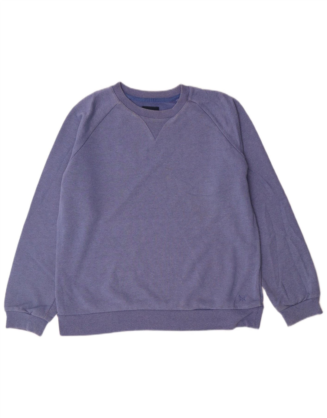 CREW CLOTHING Damen Sweatshirt-Pullover UK 14 Large Blau Baumwolle