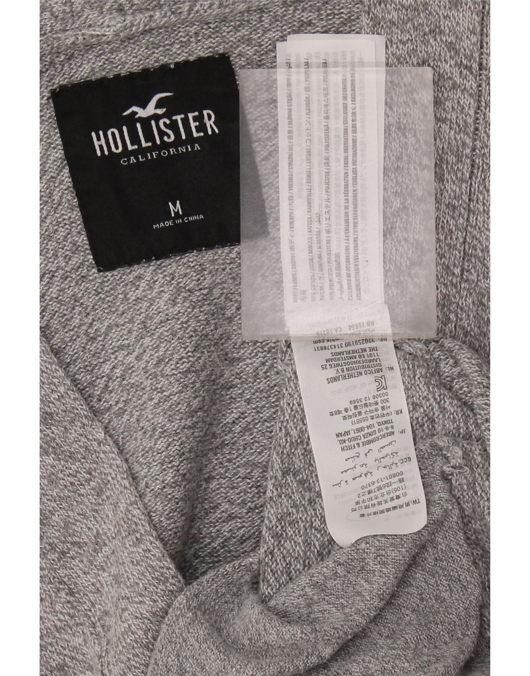 Hollister Damen-Cardigan-Pullover aus mittelgrau gesprenkelter Baumwolle