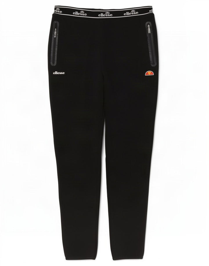 Ellesse Herren-Trainingshose mit Grafik, groß, aus schwarzer Baumwolle