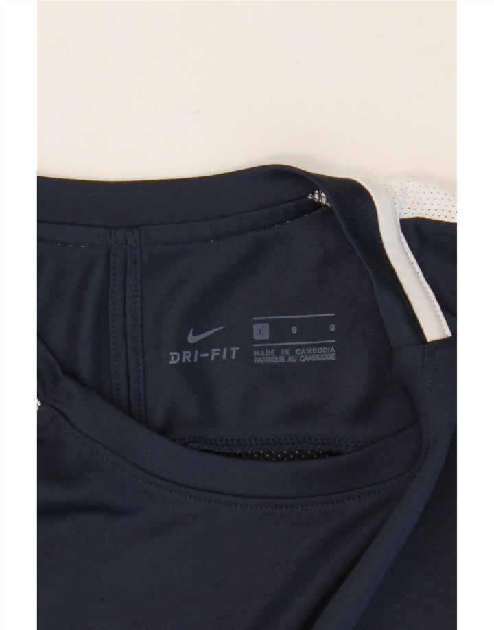 Nike Herren Dri Fit T-Shirt-Oberteil, groß, Marineblau, Farbblock