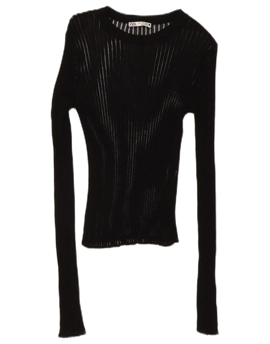 Zara Damen Top Langarm UK 8 Small Schwarz