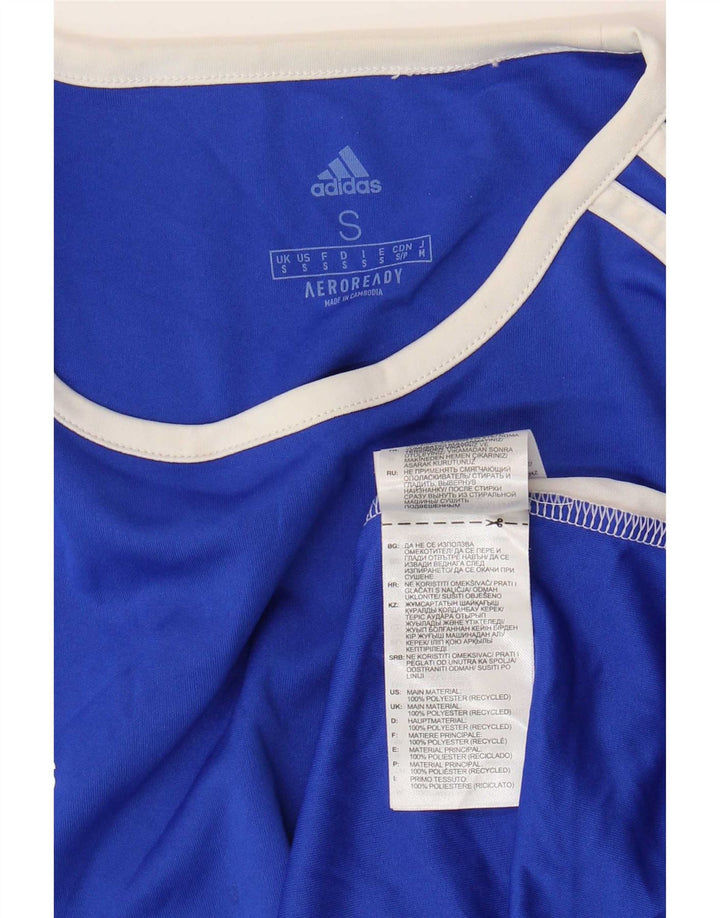 Adidas Herren Aeroready T-Shirt Top Small Blau Colourblock Polyester