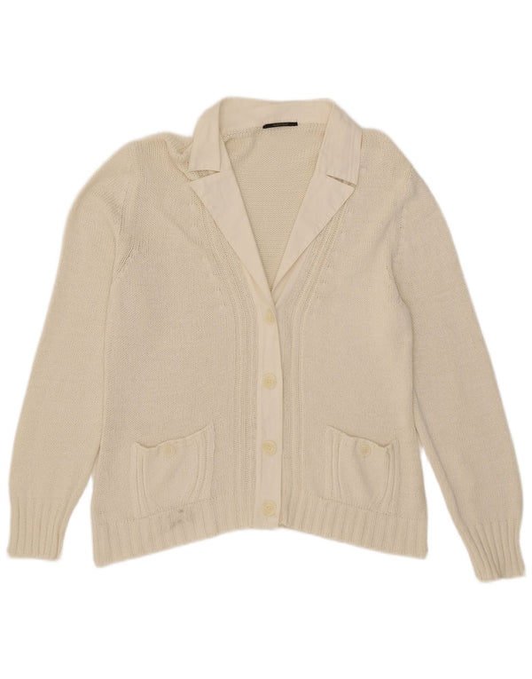 Glenfield Damen Strickjacke UK 18 XL Weiße Baumwolle