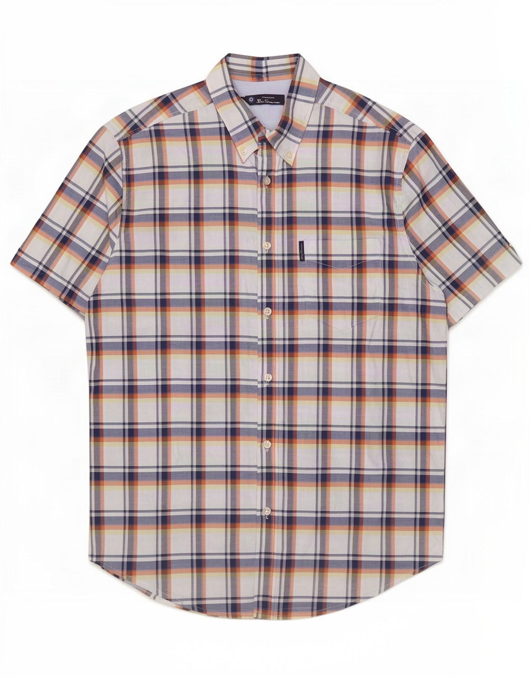 Ben Sherman Herren-Kurzarmhemd, groß, mehrfarbig, kariert, Baumwolle