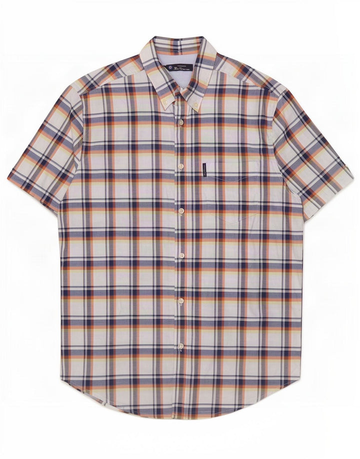 Ben Sherman Herren-Kurzarmhemd, groß, mehrfarbig, kariert, Baumwolle