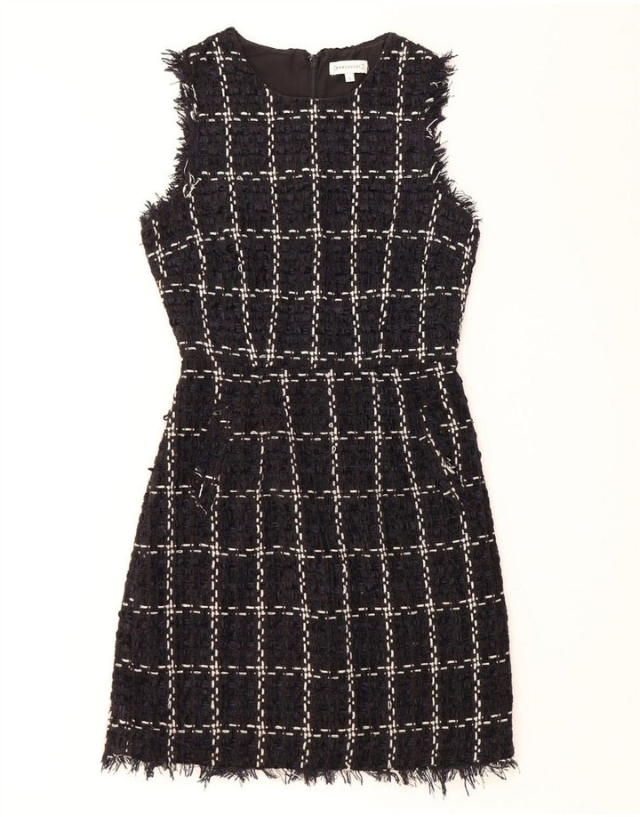 WAREHOUSE Ärmelloses Etuikleid für Damen, Gr. 8, Marineblau, kariert