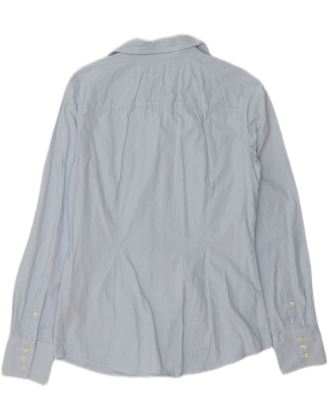 TOMMY HILFIGER Womens Shirt UK 14 Medium Blue Pinstripe Cotton