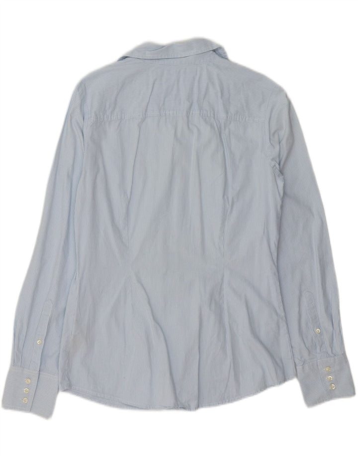 TOMMY HILFIGER Womens Shirt UK 14 Medium Blue Pinstripe Cotton