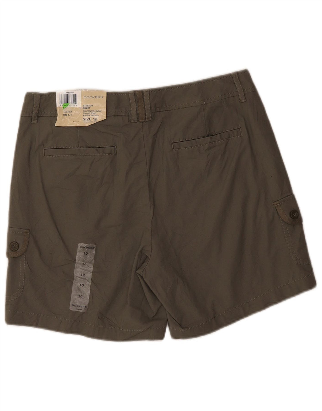 Dockers Damen Stretch Cargo Shorts US 10 Large W32 Khaki Baumwolle