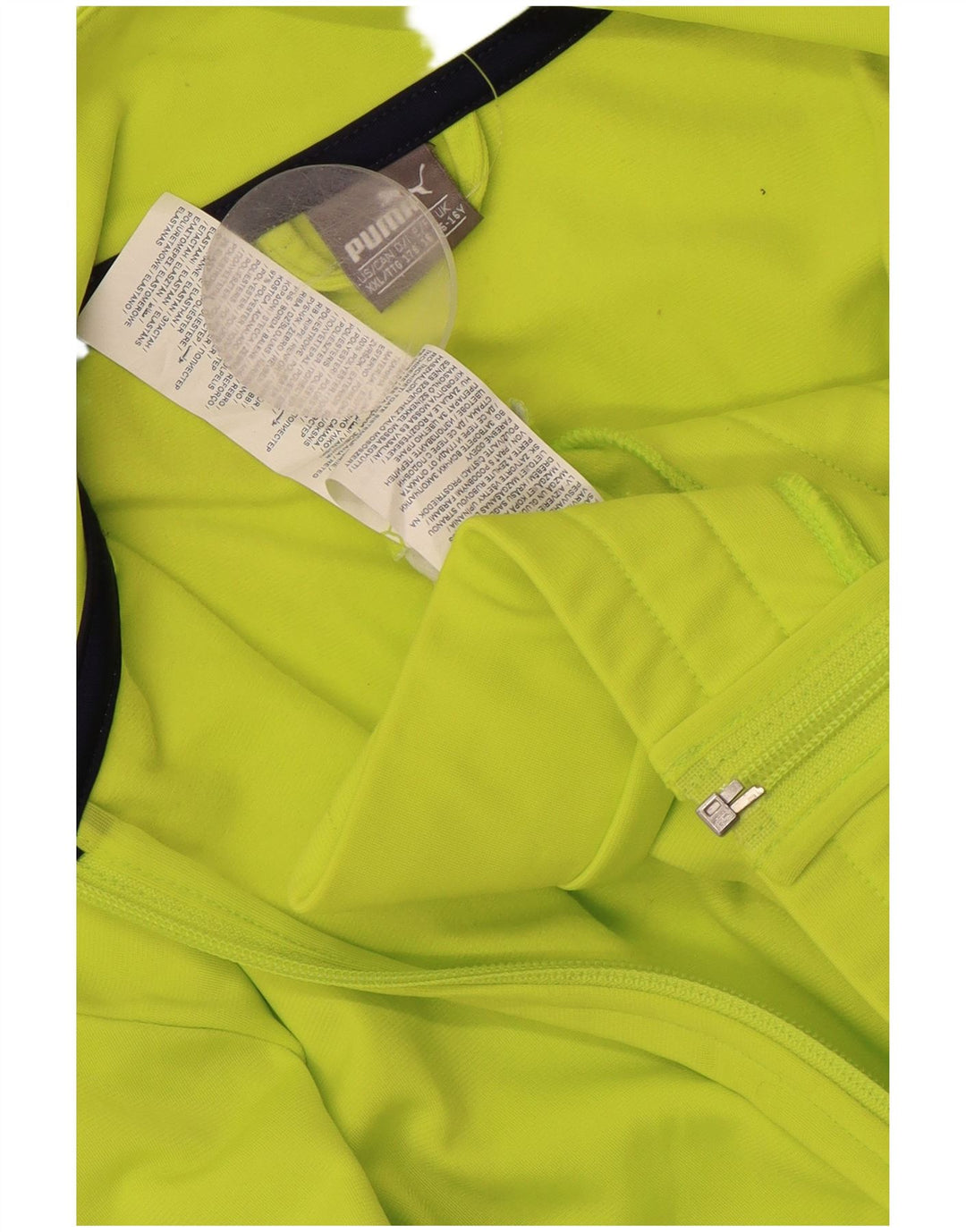 PUMA Jungen-Trainingsanzug, Top-Jacke, 15–16 Jahre, grünes Farbblock-Polyester