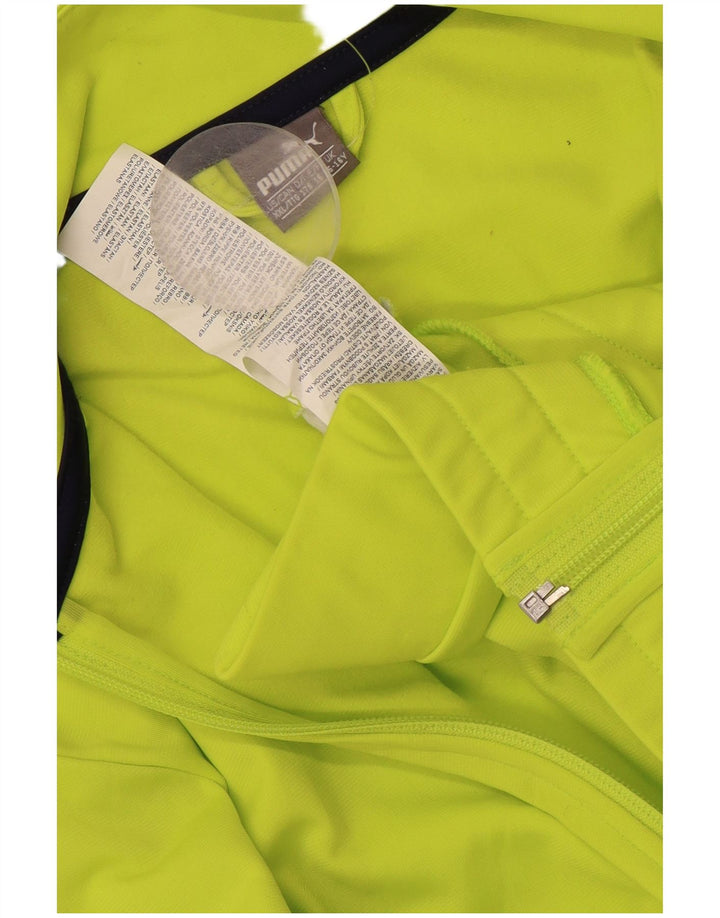 PUMA Jungen-Trainingsanzug, Top-Jacke, 15–16 Jahre, grünes Farbblock-Polyester