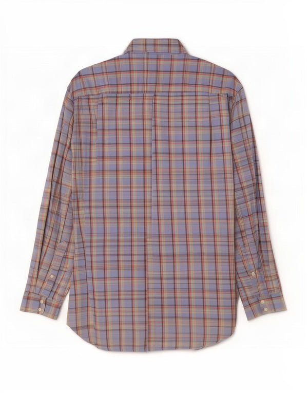 Lacoste Herrenhemd, Größe 42, groß, blau kariert, Baumwolle