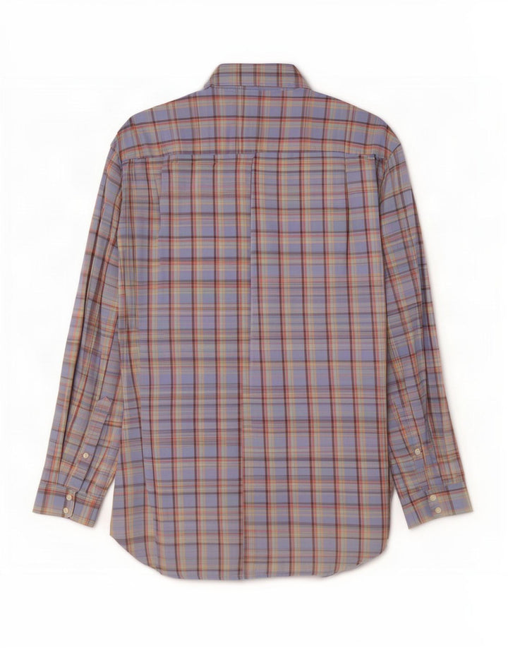 Lacoste Herrenhemd, Größe 42, groß, blau kariert, Baumwolle