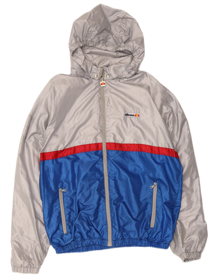 Ellesse Herren-Trainingsanzug mit Kapuze, Jacke IT 50, Mittelsilber, Farbblock