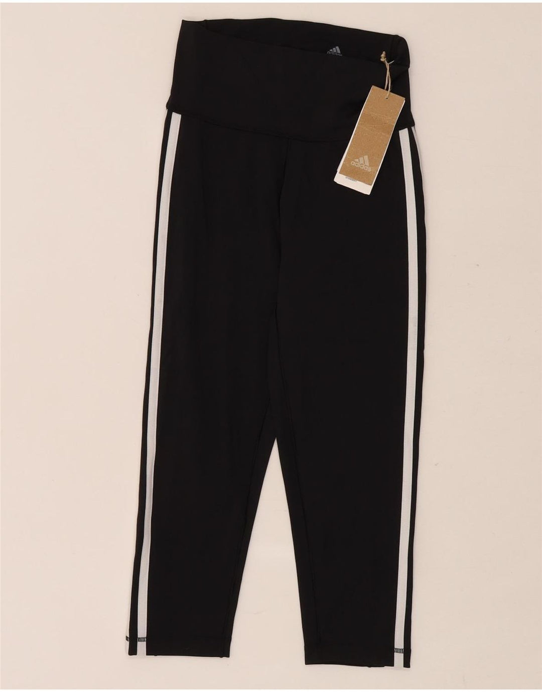 Adidas Damen Capri Leggings UK 8/10 Small Schwarz Nylon
