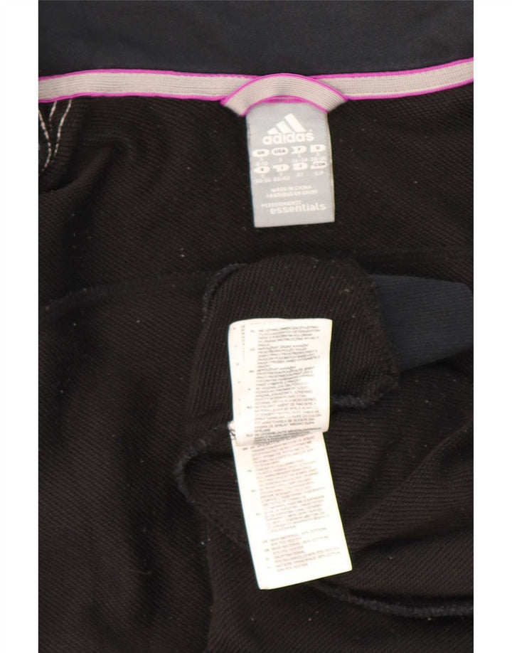 Adidas Damen Trainingsanzug Top Jacke UK 8/10 Small Schwarz Baumwolle