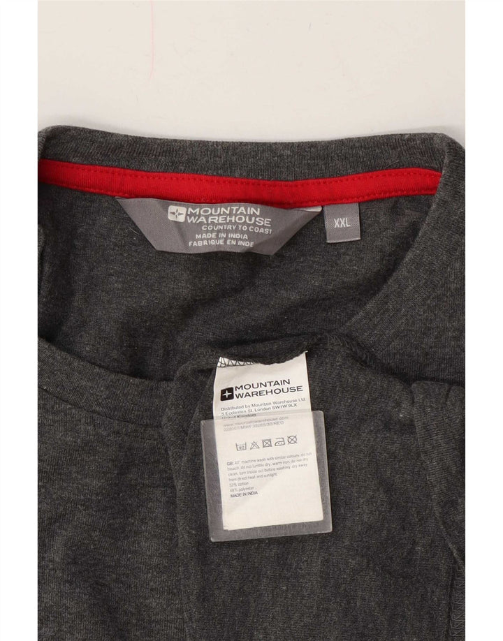 Mountain Warehouse Herren-Oberteil, langärmelig, 2XL, graue Baumwolle