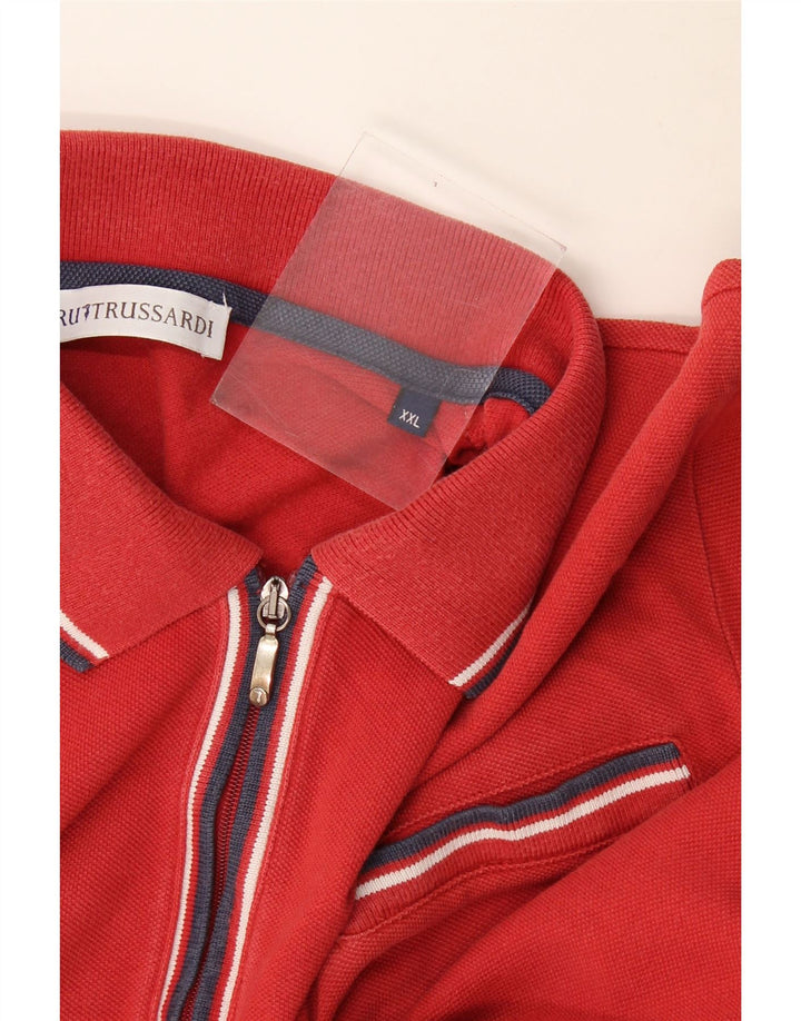Trussardi Herren Poloshirt 2XL Rot gestreift