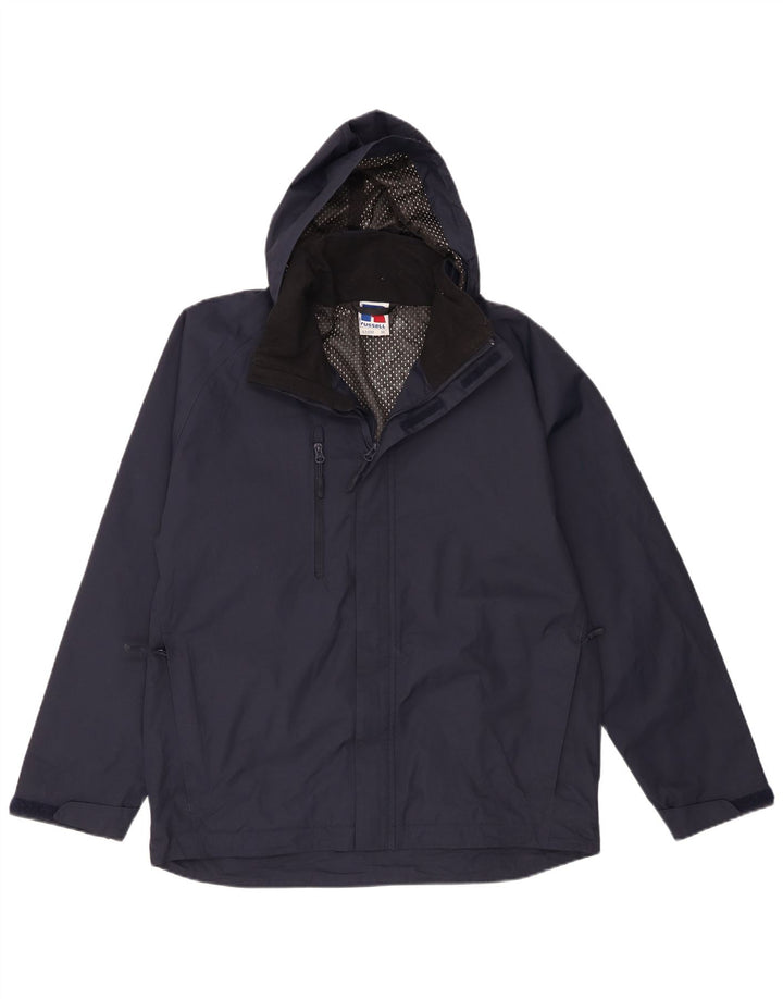 Russell Athletic Herren-Regenjacke mit Kapuze, UK 38, mittelmarineblaues Nylon