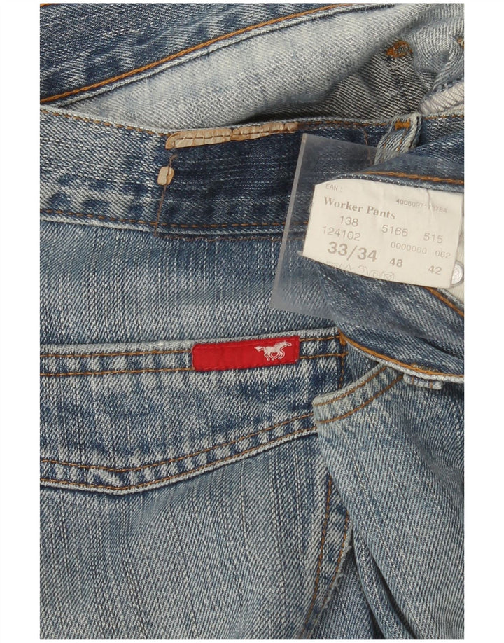 MUSTANG Herren Workwear Straight Jeans W33 L34 Blaue Baumwolle