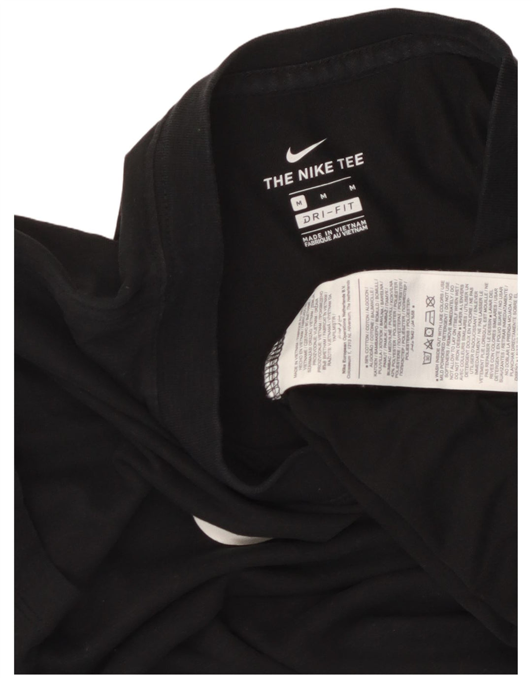 Nike Damen Dri Fit Graphic T-Shirt Top UK 14 Mittelschwarze Baumwolle