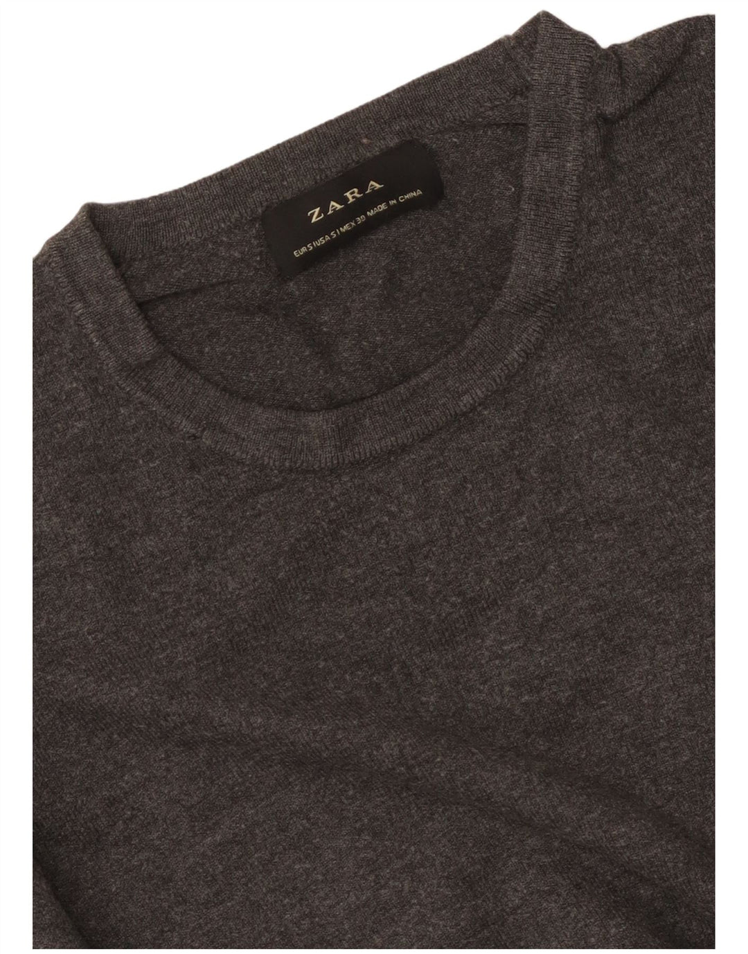 Zara Damen-Pullover mit Rundhalsausschnitt, Gr. 10, Größe S, Grau